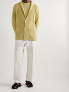 Agnona - Ribbed Cashmere and Cotton-Blend Cardigan - Yellow