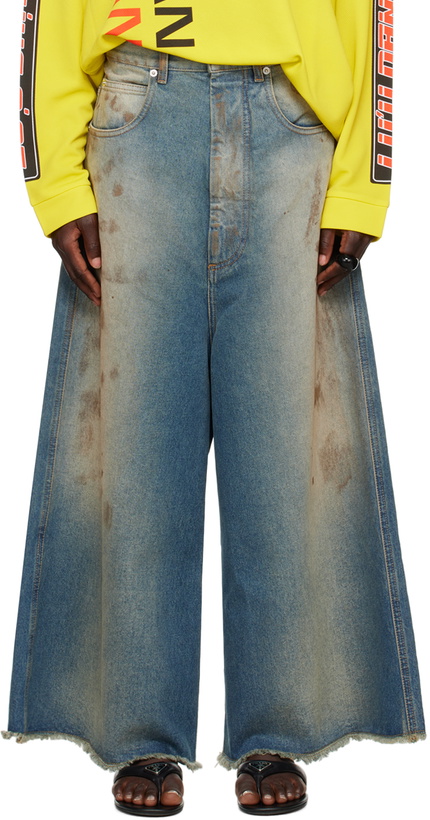 Photo: LU'U DAN Blue Wide Cropped Jeans