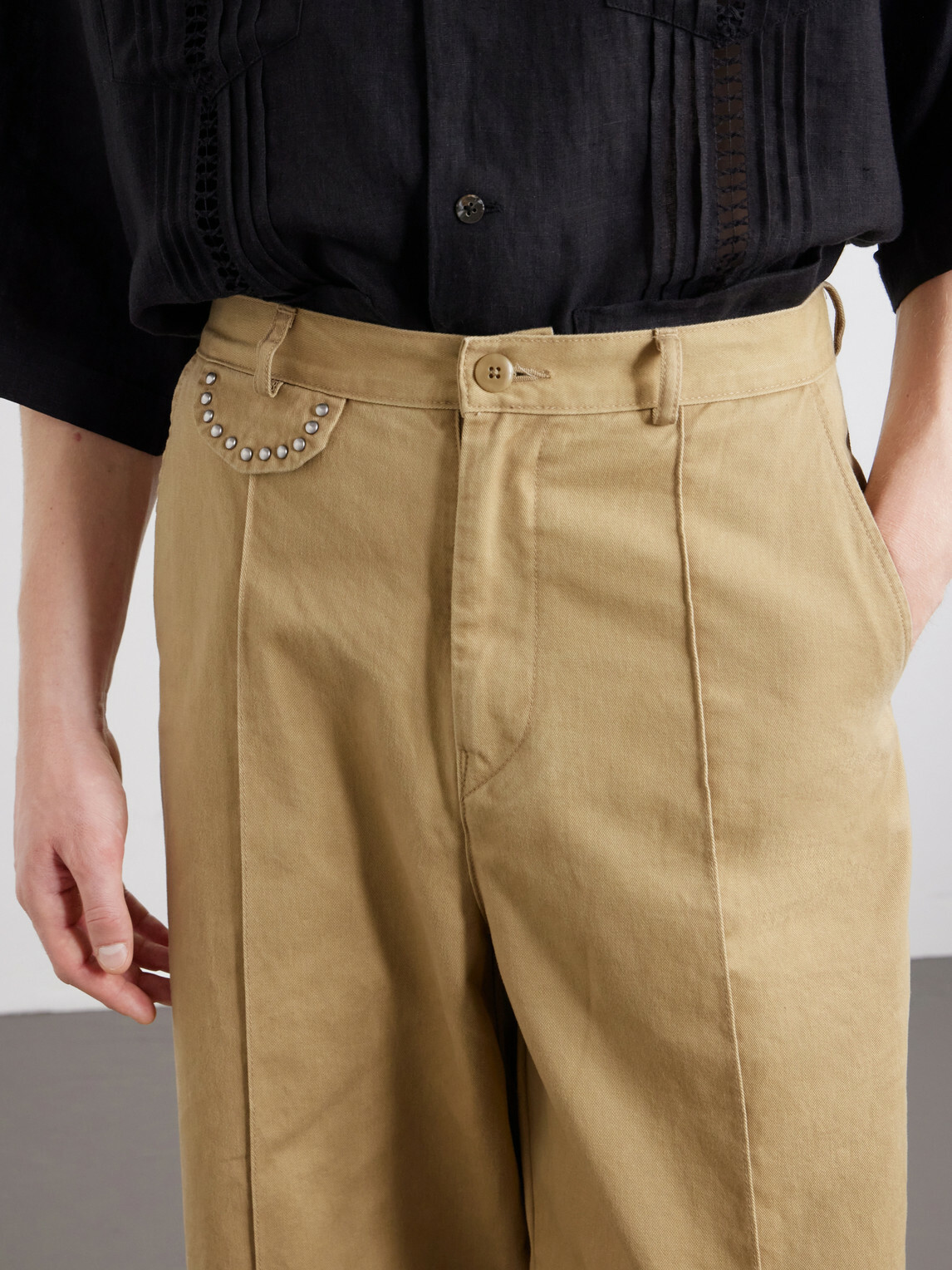KAPITAL - Boogie Day Straight-Leg Panelled Cotton-Twill Trousers - Neutrals