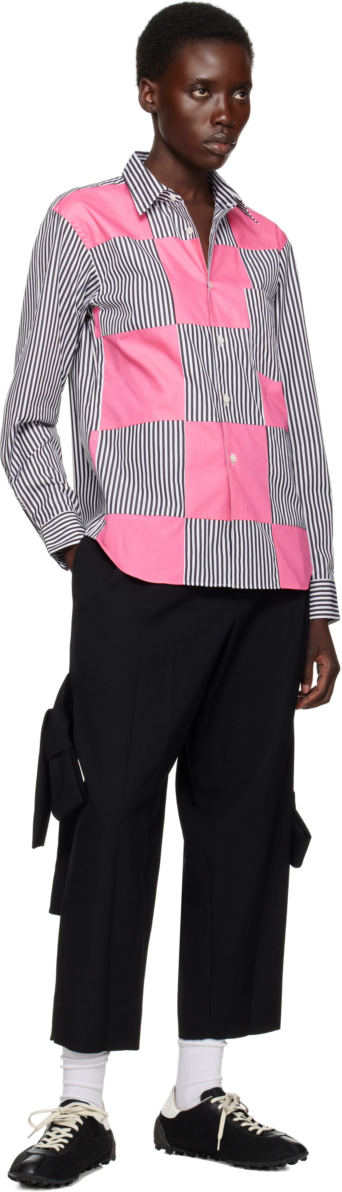 Comme des Garçons Homme Plus White Cotton Broad Stripe Shirt