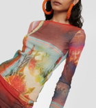 Jean Paul Gaultier Scarf printed mesh top