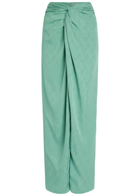 Photo: Blaze Milano Konik Twist Silk Maxi Skirt Teal