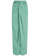 Blaze Milano Konik Twist Silk Maxi Skirt Teal