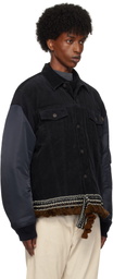 UNDERCOVER Navy Contrast Hem Bomber Jacket