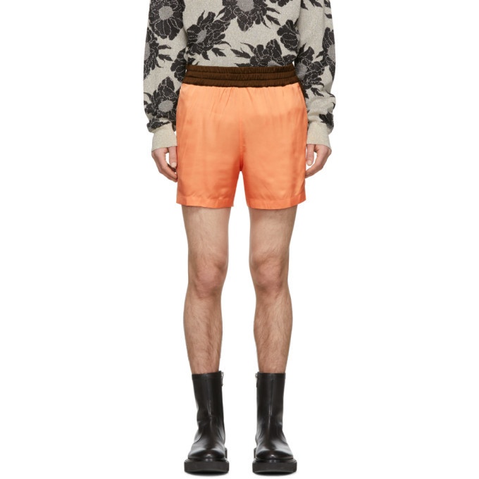 Photo: Dries Van Noten Orange Perons Shorts