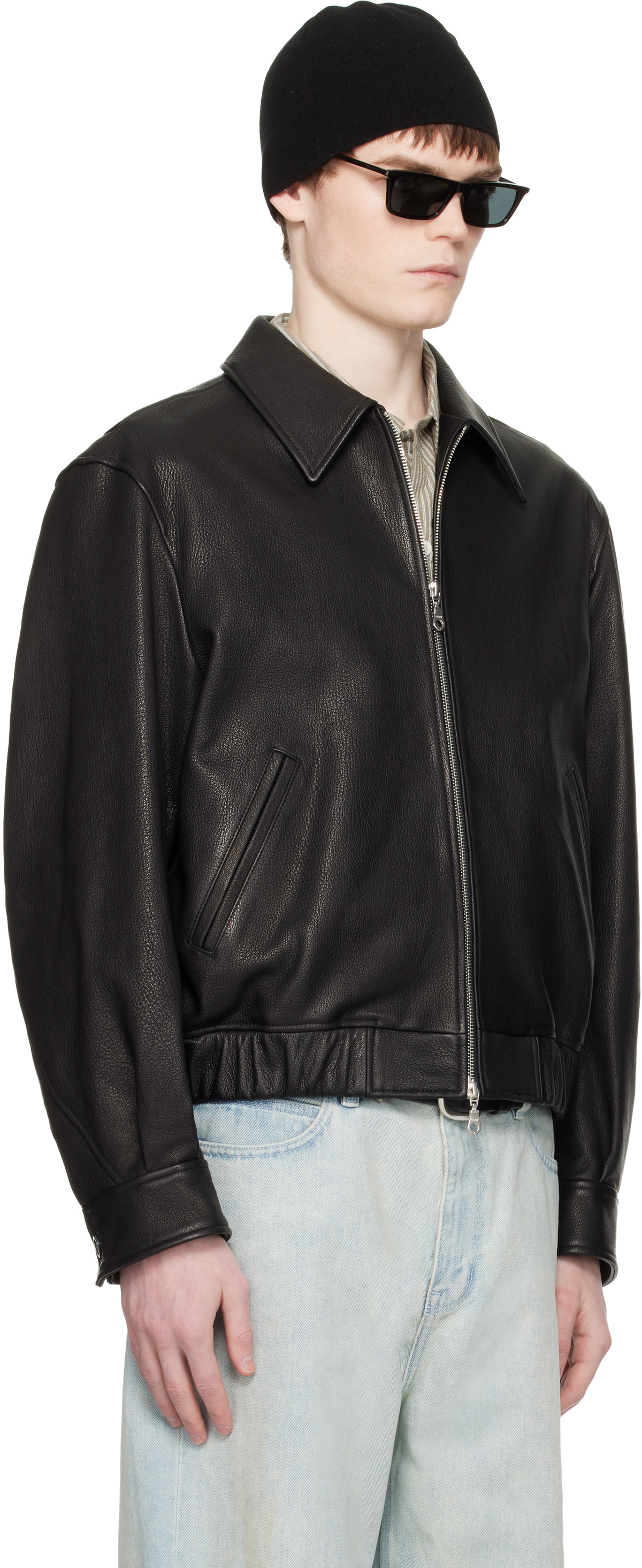 COOR Black Goatskin Blouson Jacket
