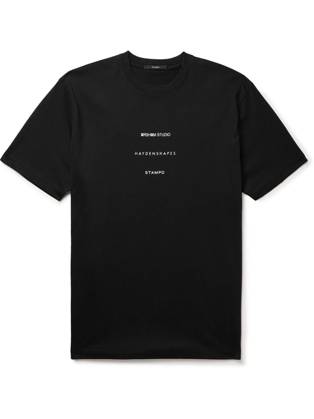 Photo: HAYDENSHAPES - Arsham Stampd Printed Cotton-Jersey T-Shirt - Black