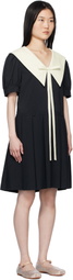 Sandy Liang Navy Alta Midi Dress