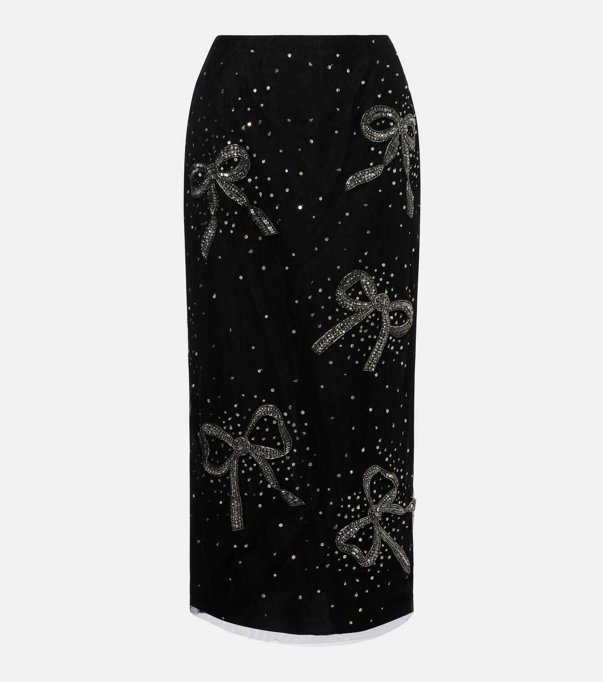 Carolina Herrera Embellished sheer midi skirt