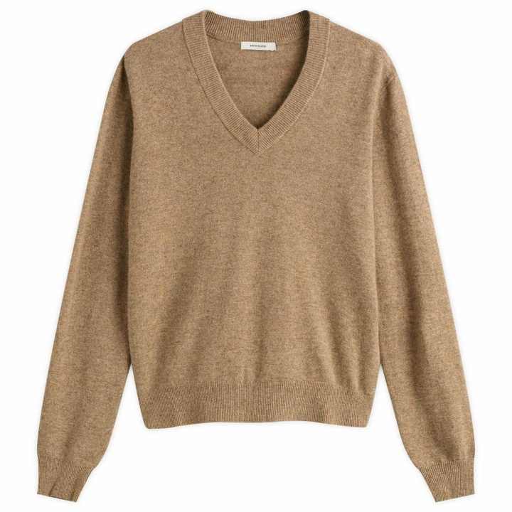 Photo: Entire Studios Women's Knitted V-Neck Jumper in Camel