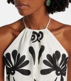 Cala de la Cruz Lodi floral halterneck linen top
