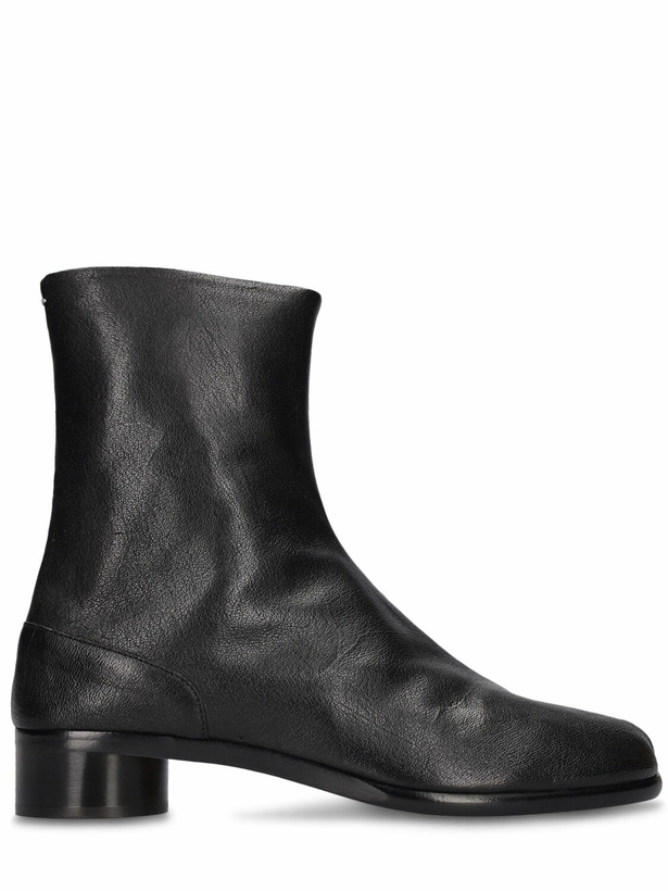 Photo: MAISON MARGIELA 30mm Tabi Leather Ankle Boots