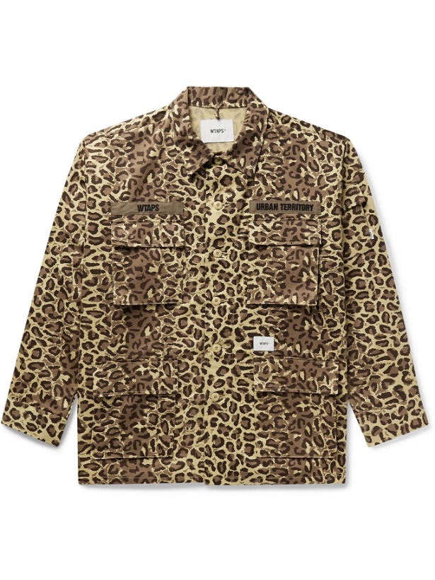 Photo: WTAPS - Jungle Logo-Embroidered Printed Cotton-Twill Jacket - Brown