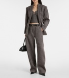 Magda Butrym Low-rise herringbone wool-blend barrel-leg pants