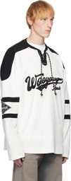 WOOYOUNGMI White Long Sleeve Rugby T-shirt