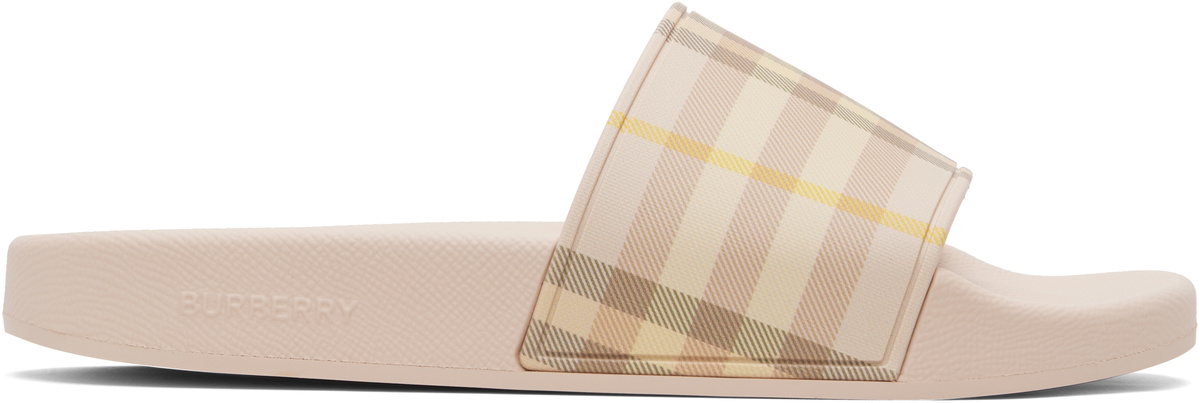 Burberry Pink Check Slides