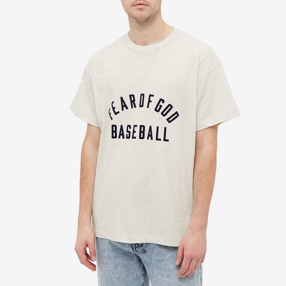 Fear Of God Men's Baseball T-Shirt in Cream Heather/Navy Fear Of God