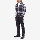 Maison Kitsuné Men's Brushed Mohair Check Cardigan in Black/White Check