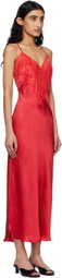 GUIZIO Red Nova Slip Maxi Dress