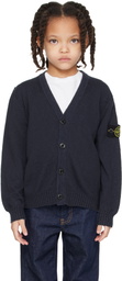 Stone Island Junior Kids Navy Cotton-Nylon Cardigan
