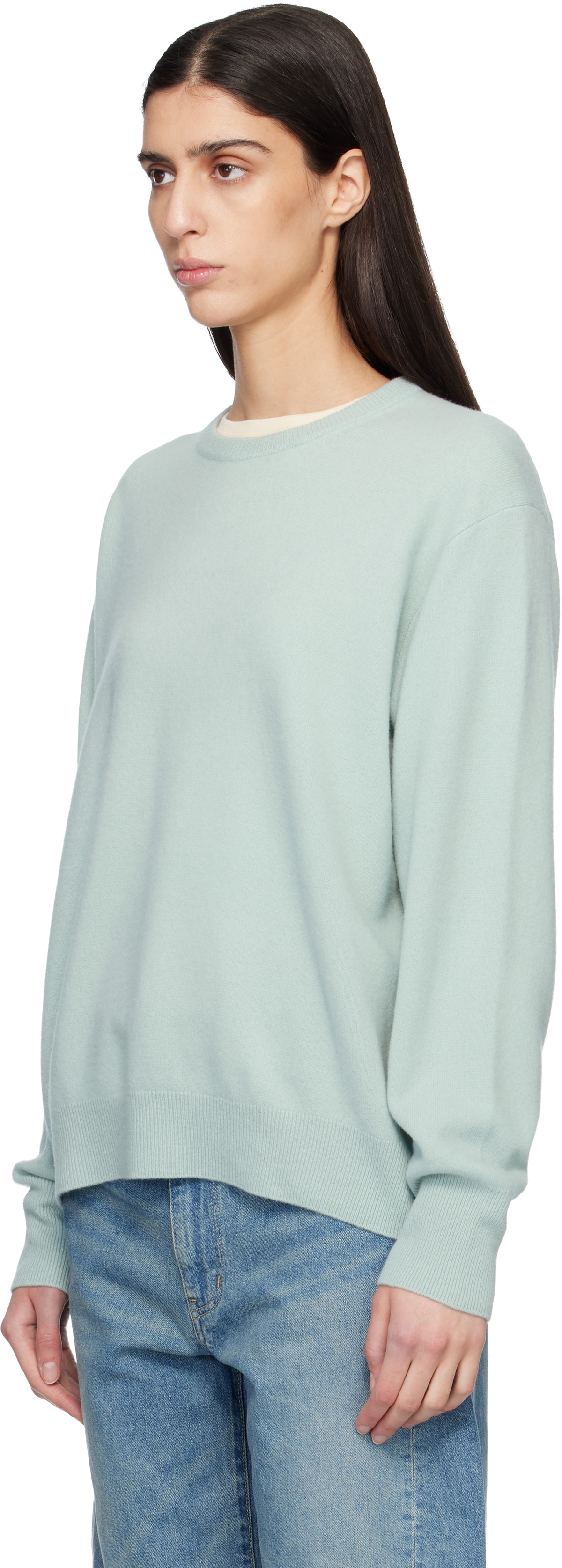 ssstein Blue Extra Fine Wool Knit Sweater