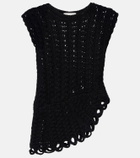 Loulou de Saison Saez asymmetric scalloped crochet top