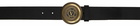 Versace Jeans Couture Black V-Emblem Round Buckle Belt