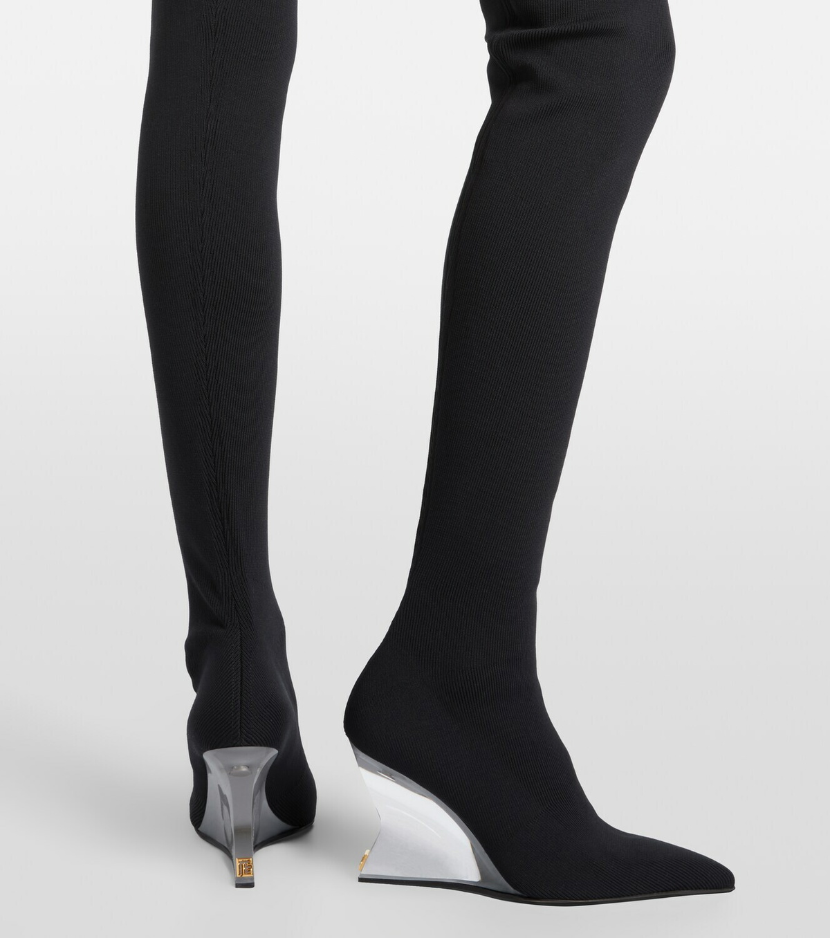 Balmain Knitted wedge over-the-knee boots