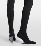 Balmain Knitted wedge over-the-knee boots