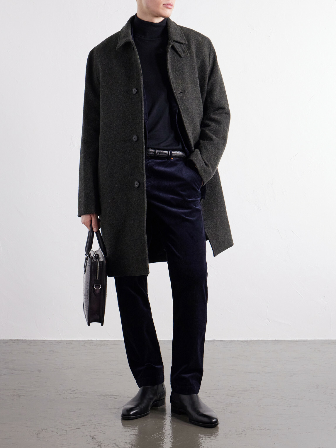 Sunspel - Wool-Tweed Coat - Green
