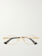 Bottega Veneta - Stretch Panthos Oval-Frame Gold-Tone Optical Glasses