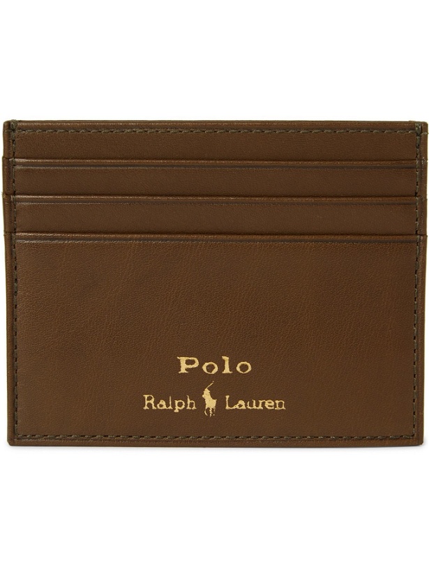 Photo: POLO RALPH LAUREN - Logo-Debossed Printed Leather Cardholder - Green