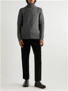 Polo Ralph Lauren - Cable-Knit Wool and Cashmere-Blend Rollneck Sweater - Gray