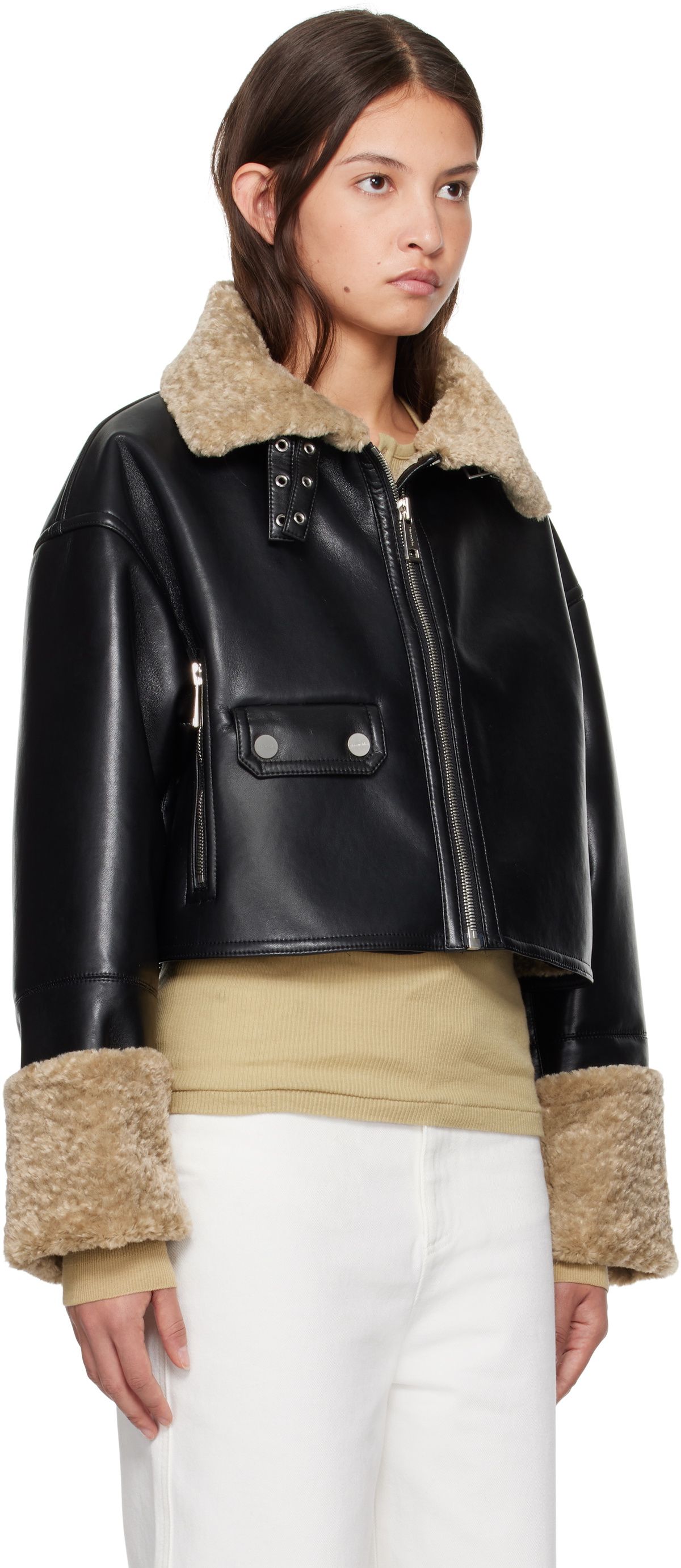 Nanushka Black Jemma Vegan Leather Jacket