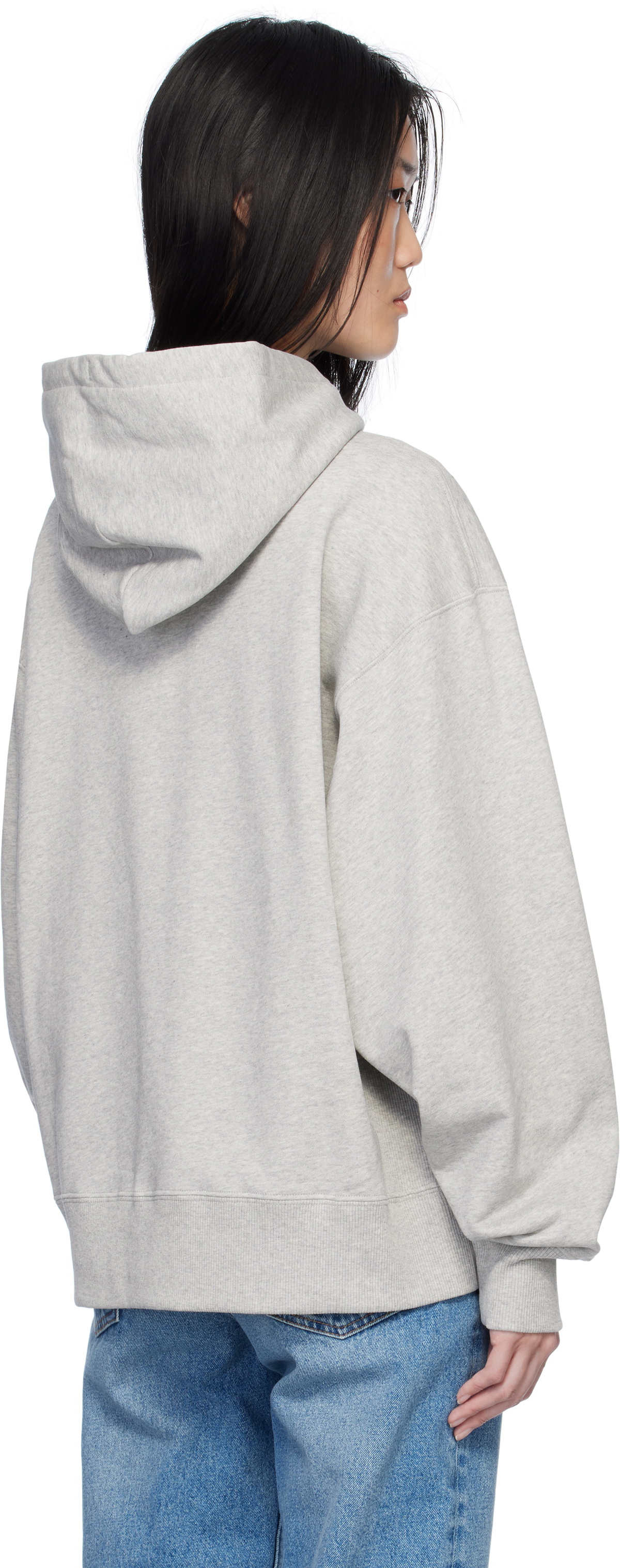 Stella McCartney Gray Floral Embroidered Logo Hoodie