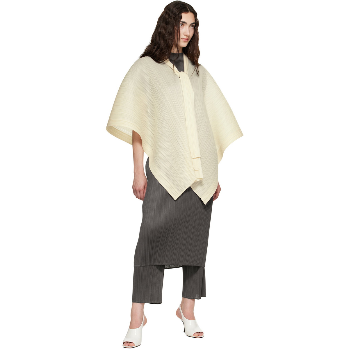 PLEATS PLEASE ISSEY MIYAKE Beige Lucid Pleats Top