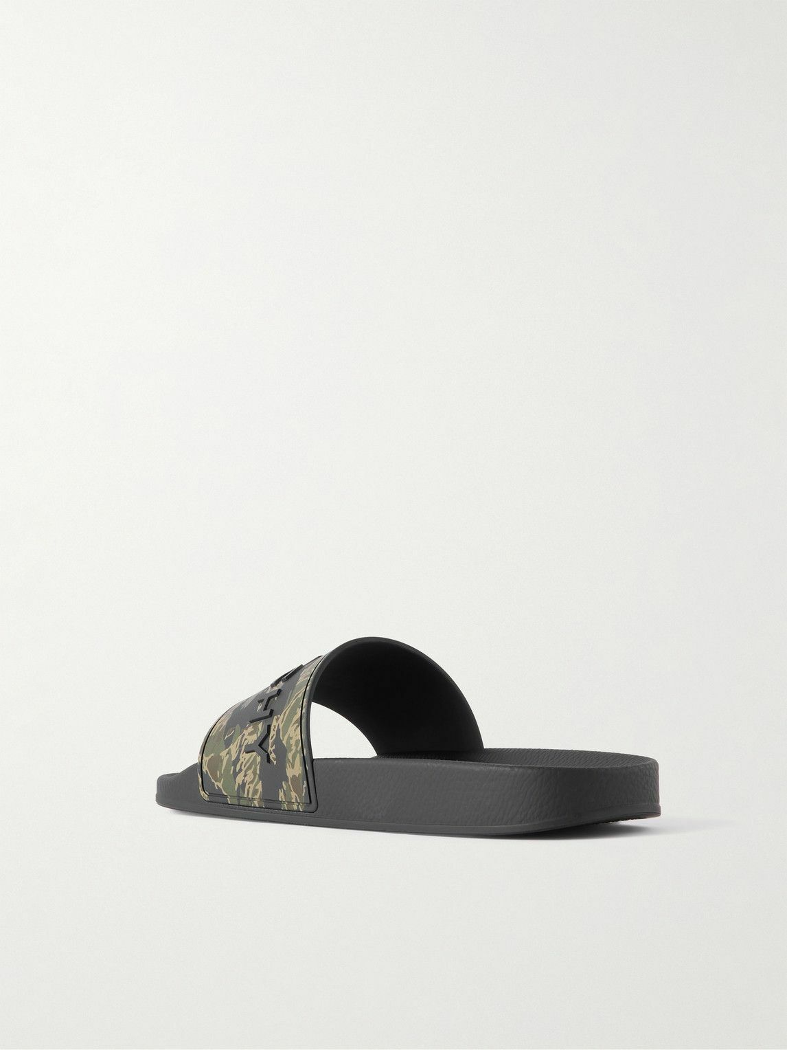 Givenchy - Logo-Embossed Camouflage-Print Leather Slides - Green