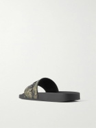 Givenchy - Logo-Embossed Camouflage-Print Leather Slides - Green