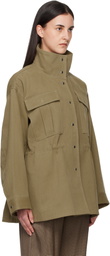 Róhe Khaki Sculptural Safari Jacket