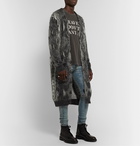 AMIRI - Oversized Snake-Jacquard Mohair-Blend Cardigan - Gray