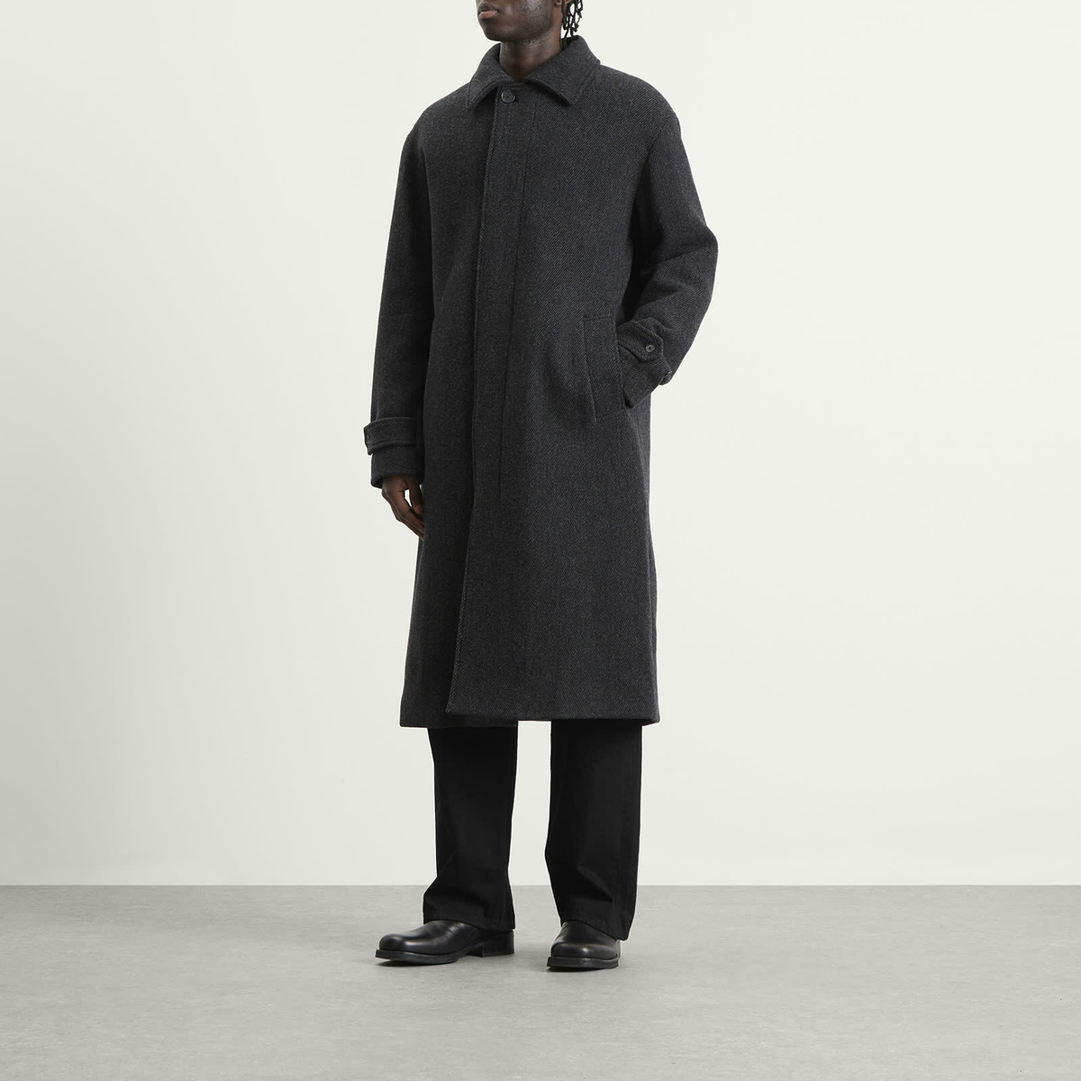 NN07 Men's Gibson Brushed Wool Coat in Antracite Melange