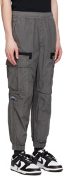 AAPE by A Bathing Ape Gray Embroidered Cargo Pants
