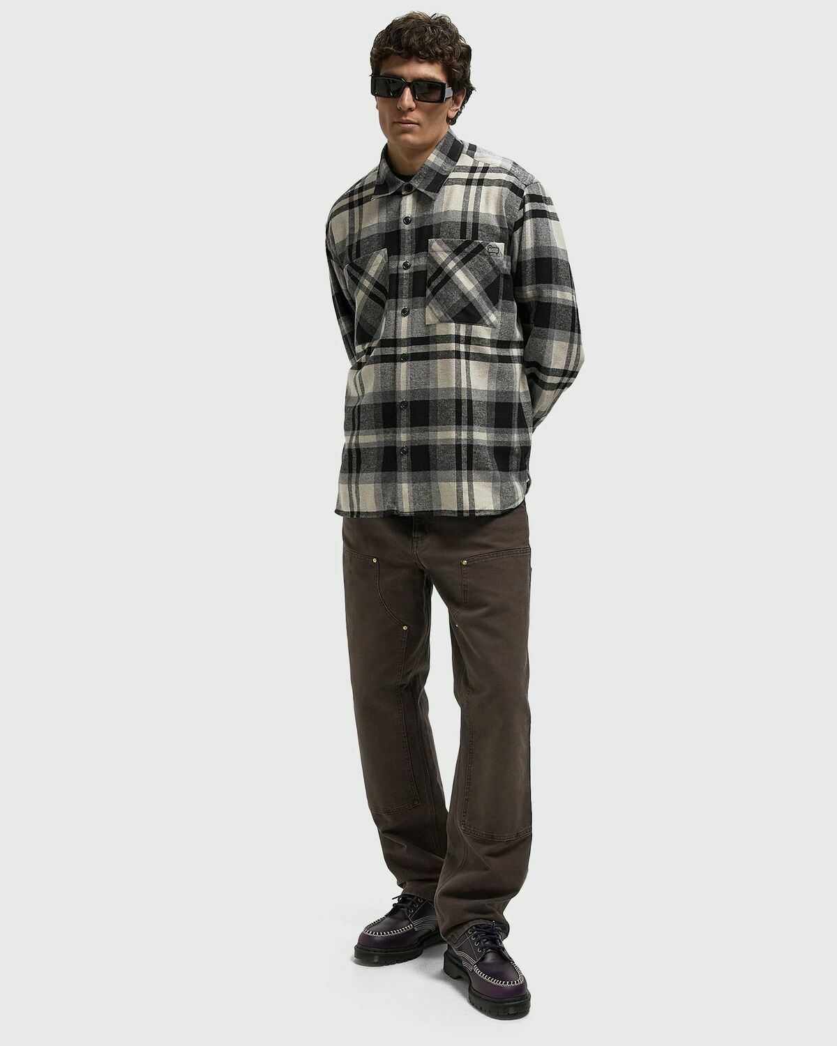 WOOLRICH BLACK LABEL - FLANNEL PLAID 2PKT SHIRT Black Mens Overshirt