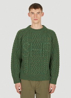 Cable Knit Sweater in Dark Green