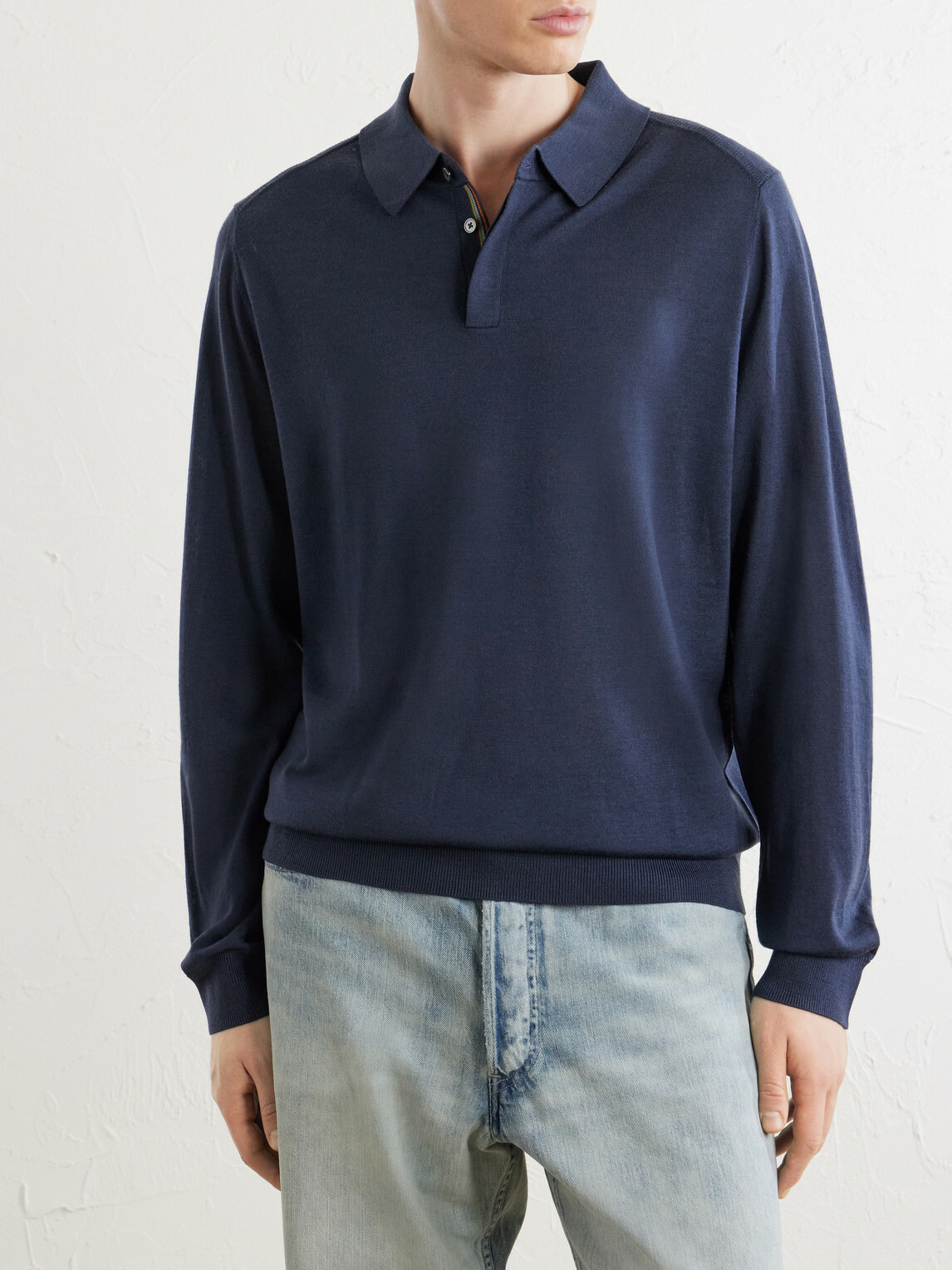 Paul Smith - Merino Wool Polo Shirt - Blue