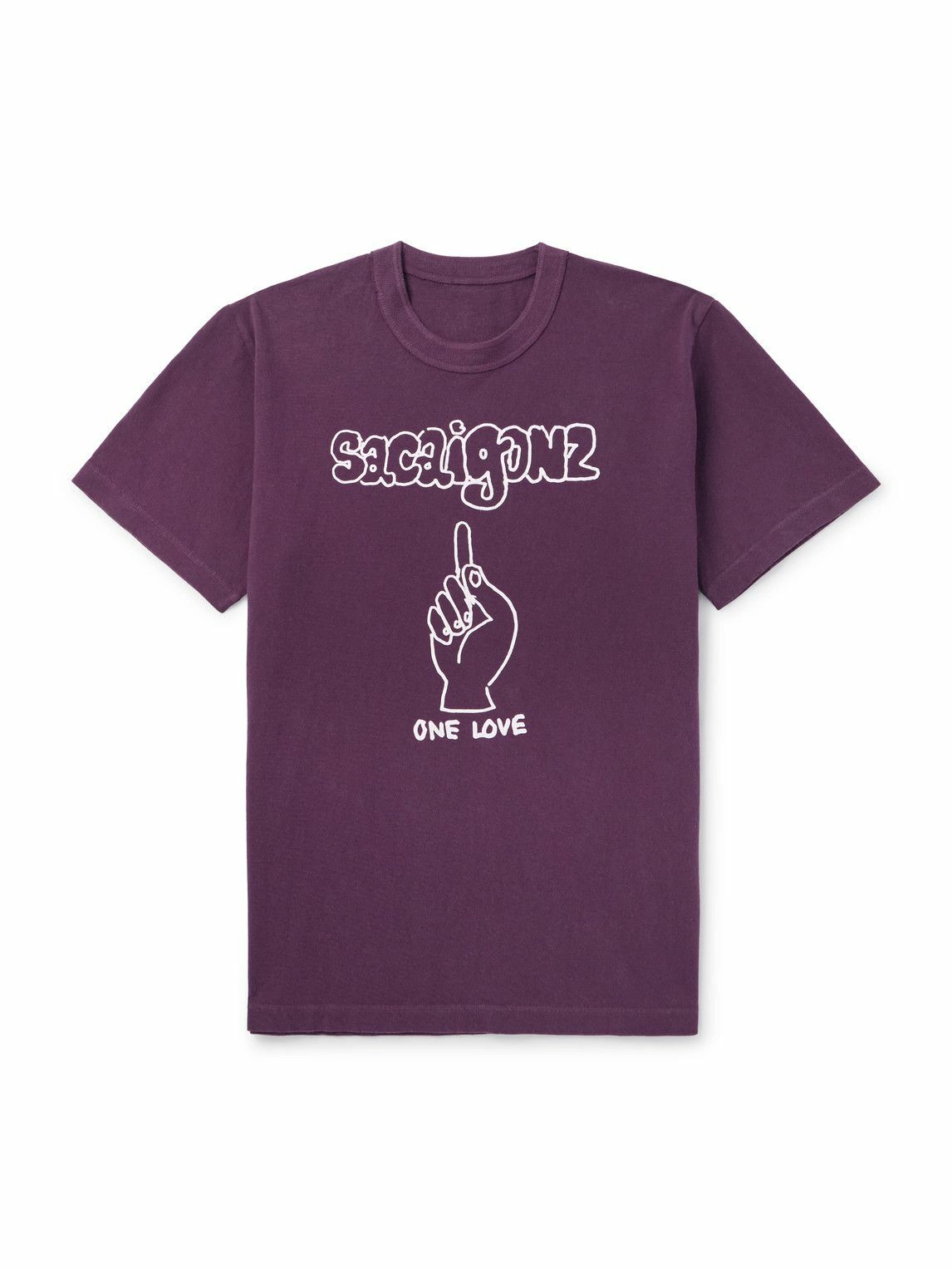 Sacai - Gonz One Love Printed Cotton-Jersey T-Shirt - Purple