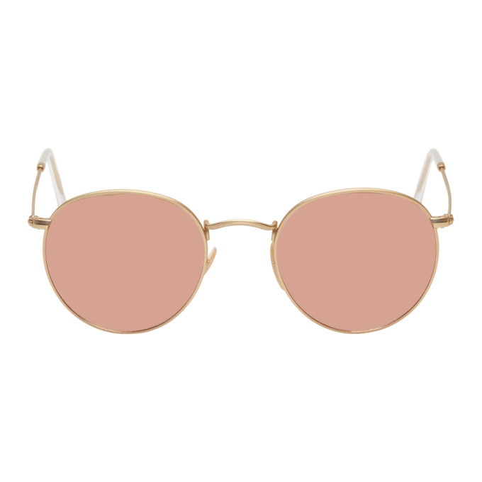 Photo: Ray-Ban Gold and Copper Round Phantos Sunglasses