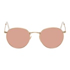 Ray-Ban Gold and Copper Round Phantos Sunglasses