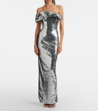 Rachel Gilbert Tamzin sequined one-shoulder gown