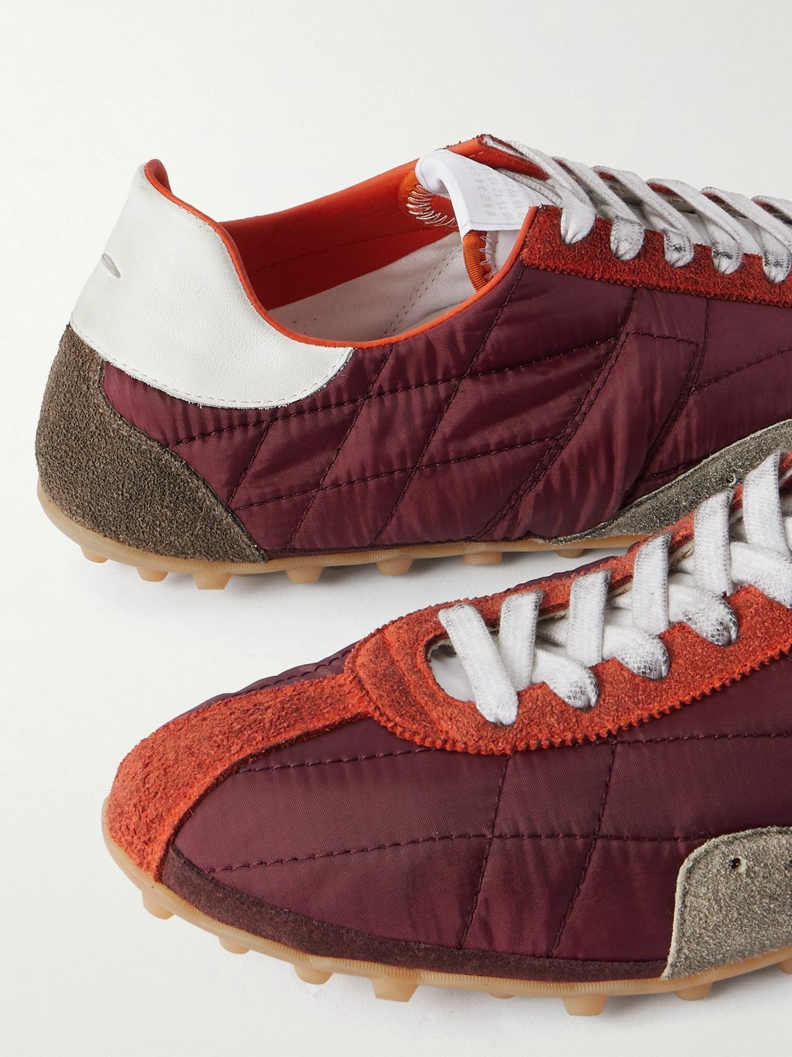 Maison Margiela - Sprinters Leather and Suede-Trimmed Nylon Sneakers - Burgundy